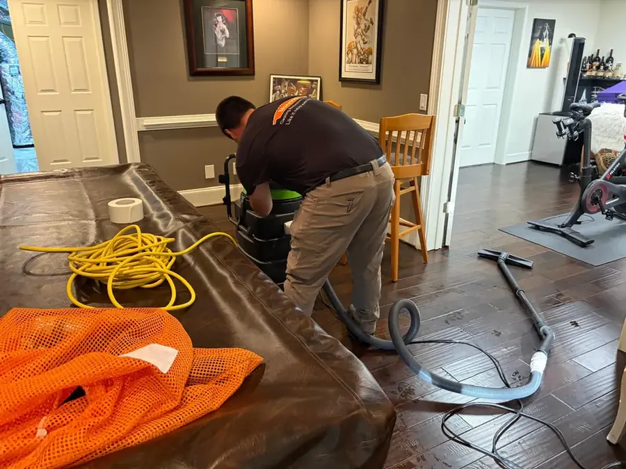 Standing water extracted from a room