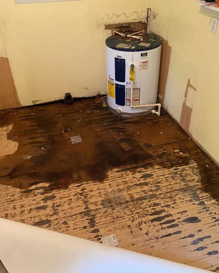 Water heater flood in a Four Oaks utility room